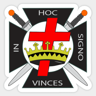 Freemasons Masonic York Rite In Hoc Signo Vinces in red and Black Sticker